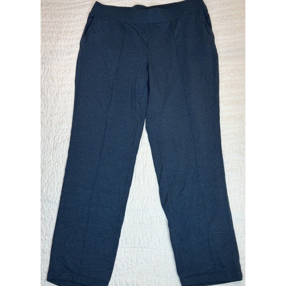 New J Jill Tranquility Fleece blue pull-on pants Sz L minimalist luxury capsule
